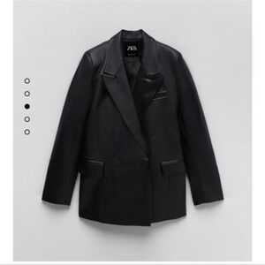 Zara faux leather blazer jacket